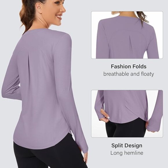 NWT! Silky Soft Long-Sleeve Pullover Top Tank T-Shirt with UPF50 Protection - Picture 3 of 10